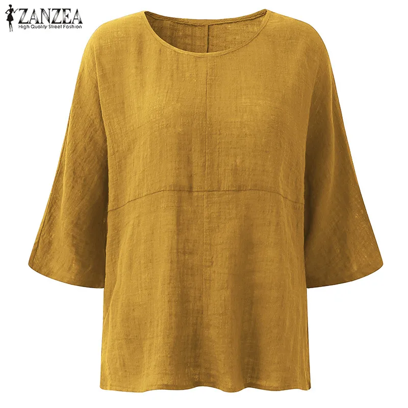 2021 ZANZEA Summer Blouse Women O Neck Short Sleeve Casual Loose Solid Work Shirt Cotton Linen Top Party Baggy Blusas Plus Size
2021 ZANZEA Summer Blouse Women O Neck Short Sleeve Casual Loose Solid Work Shirt Cotton Linen Top Party Baggy Blusas Plus Size