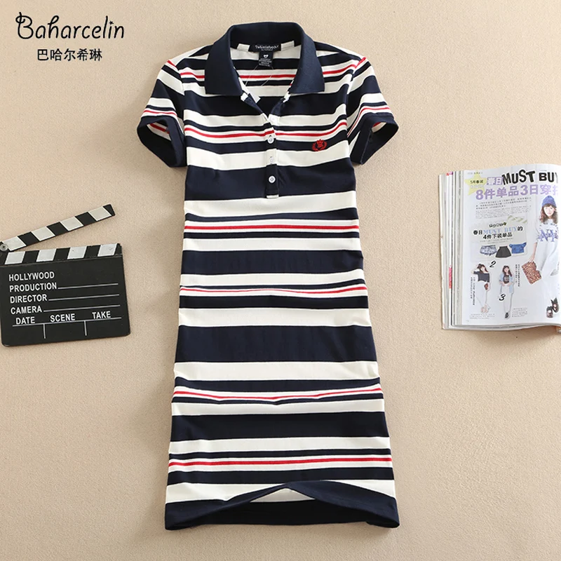Baharcelin 2XL Embroidery Striped Polos Casual Dresses De Festa T Shirt Femme Summer Tops Clothing Slim Dress Ete Vestidos
Baharcelin 2XL Embroidery Striped Polos Casual Dresses De Festa T Shirt Femme Summer Tops Clothing Slim Dress Ete Vestidos