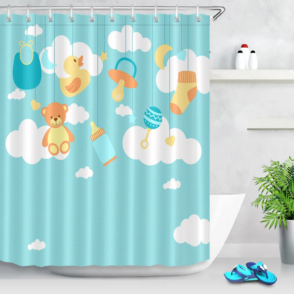 LB 180x200 Toy Duck Dear White Clouds Light Blue Kids Shower Curtains Waterproof Bathroom Curtain Fabric for Bathtub Home Decor
LB 180x200 Toy Duck Dear White Clouds Light Blue Kids Shower Curtains Waterproof Bathroom Curtain Fabric for Bathtub Home Decor