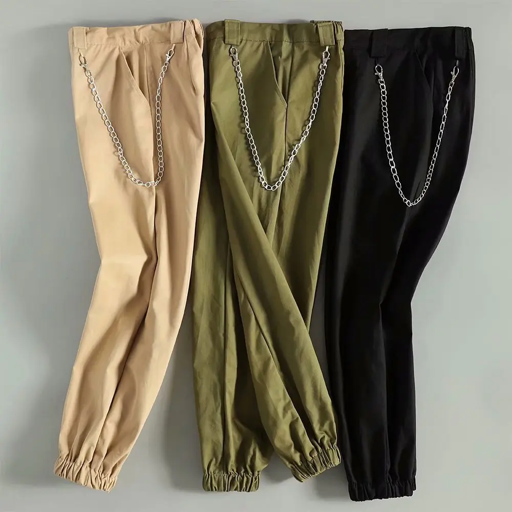 Stylish High Waist Chain Cargo Pants Women Slacks Casual Jogger Pants Punk Hip hop Trousers Apparel Female
Stylish High Waist Chain Cargo Pants Women Slacks Casual Jogger Pants Punk Hip hop Trousers Apparel Female