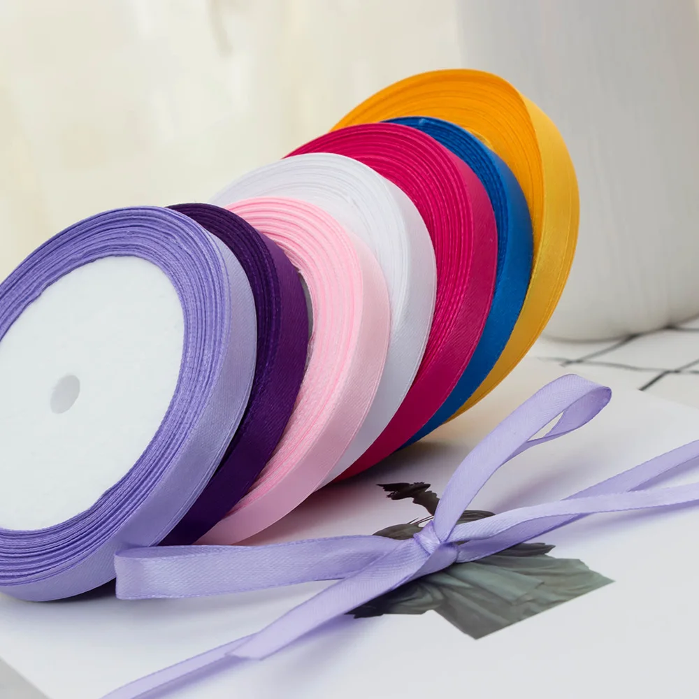 10mm 25 yards Single Face Silk Satin Ribbon Decorative Gift Packing Wedding Crafts Christmas White Pink Red Black Ribbons
10mm 25 yards Single Face Silk Satin Ribbon Decorative Gift Packing Wedding Crafts Christmas White Pink Red Black Ribbons