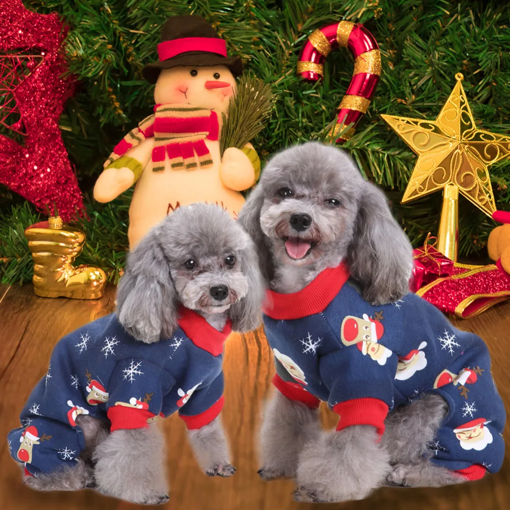 TAONMEISU/Рождественская Пижама с собакой зимняя теплая одежда Санта-Клауса четырьмя