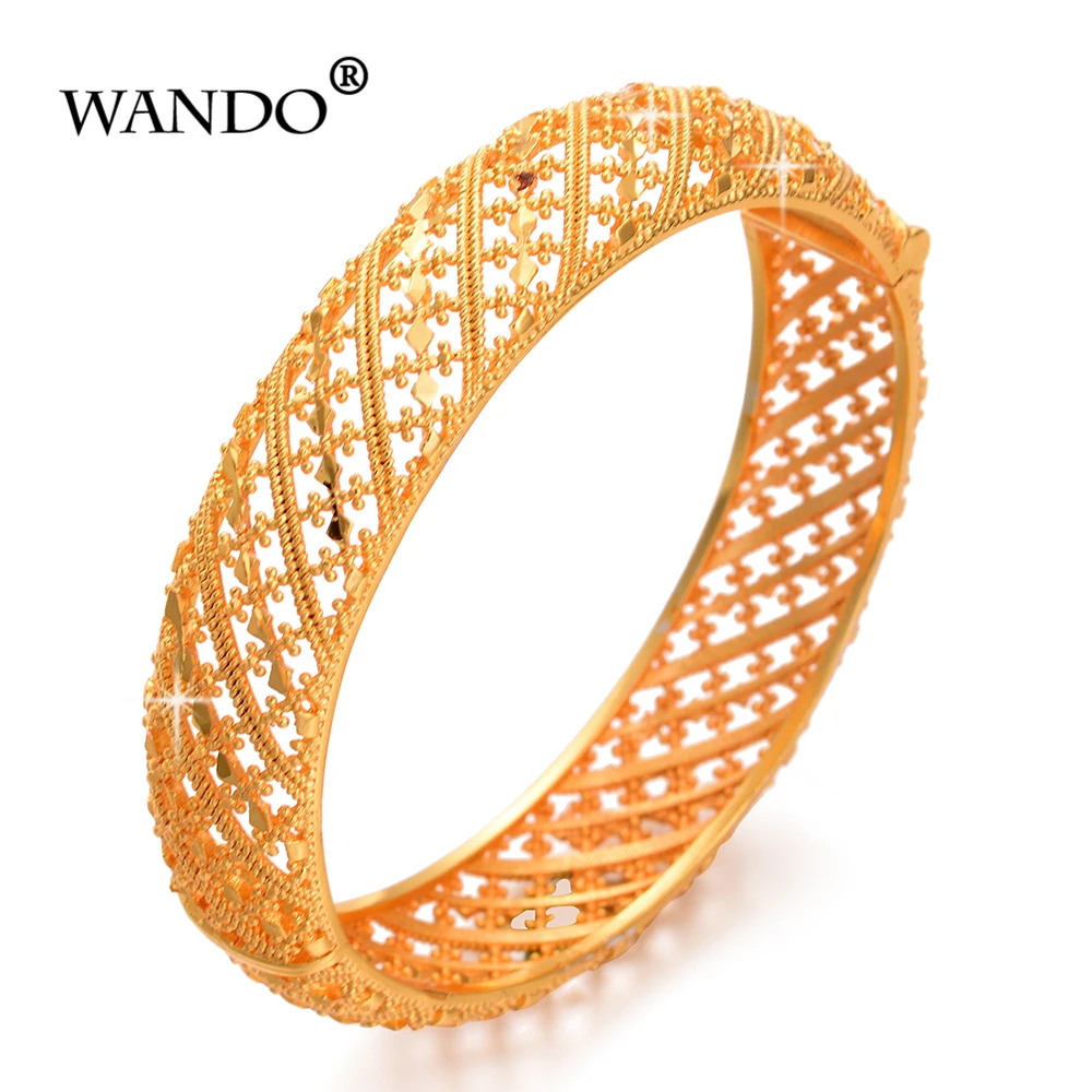 WANDO 1pcs Gold color Dubai wedding Bracelet for Women Fashion wide Bangles Arab African Arabic style can open jewelry giftsB183
WANDO 1pcs Gold color Dubai wedding Bracelet for Women Fashion wide Bangles Arab African Arabic style can open jewelry giftsB183