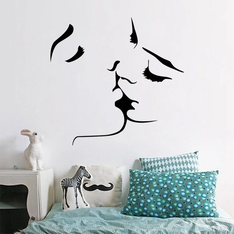 Новый поцелуй Виниловые наклейки стены Home Decor Гостиная Diy Книги по искусству