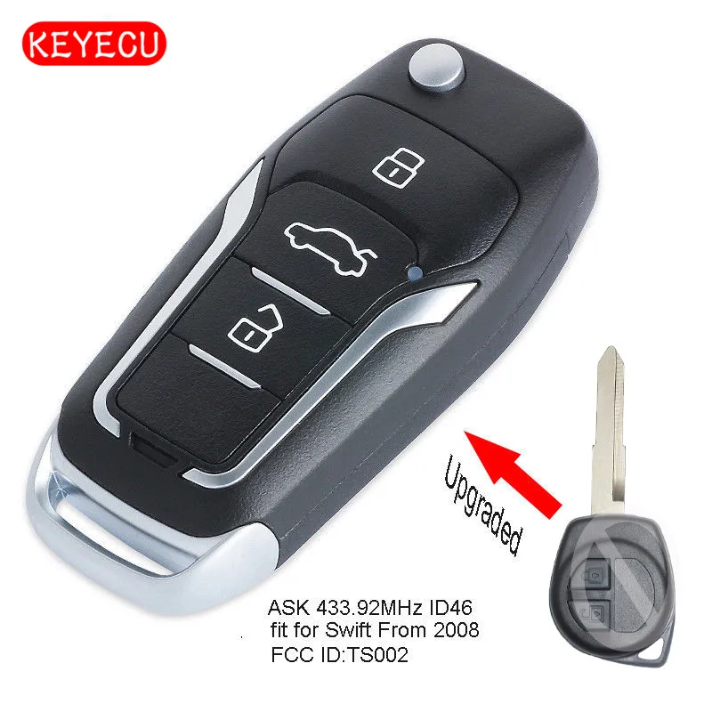 Keyecu Upgraded Flip Remote Key Fob ASK 433.92MHz ID46 Chip for Suzuki Swift SX4 from 2008
Keyecu Upgraded Flip Remote Key Fob ASK 433.92MHz ID46 Chip for Suzuki Swift SX4 from 2008