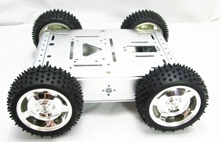 Фото Металлическое шасси для робота-автомобиля 4WD с 4 шт. моторами Мобильная платформа
