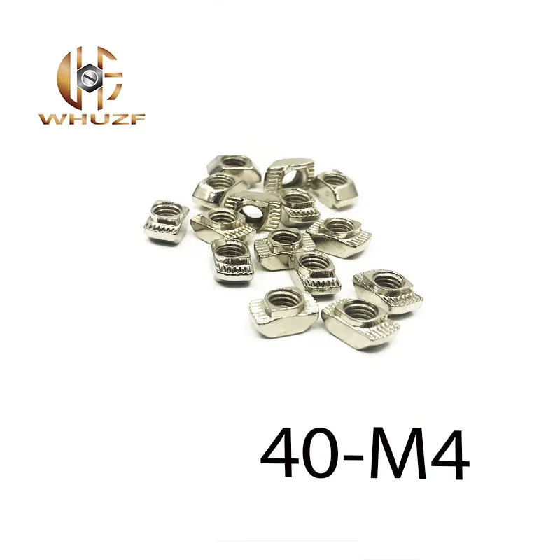

20pcs 40-M4 Hammer Nut t type nut bolt Nickel Plated for 4040 Aluminum Profile with Slot Groove 8mm