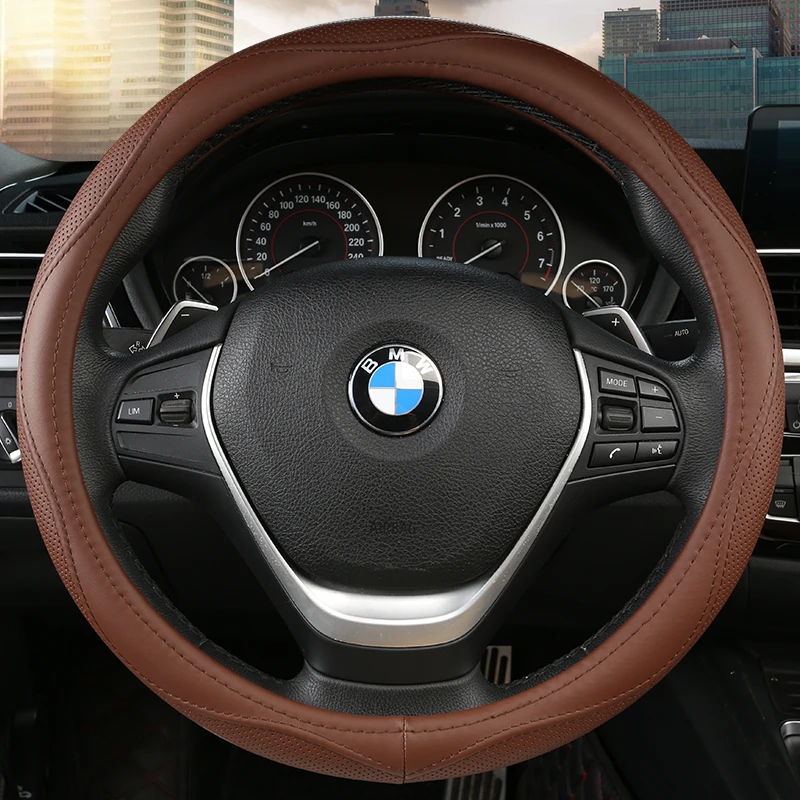 KKYSYELVA Car Steering Wheel Cover Auto Steering-Wheel Black Leather 38cm Wheel Covers Interior Accessories
KKYSYELVA Car Steering Wheel Cover Auto Steering-Wheel Black Leather 38cm Wheel Covers Interior Accessories