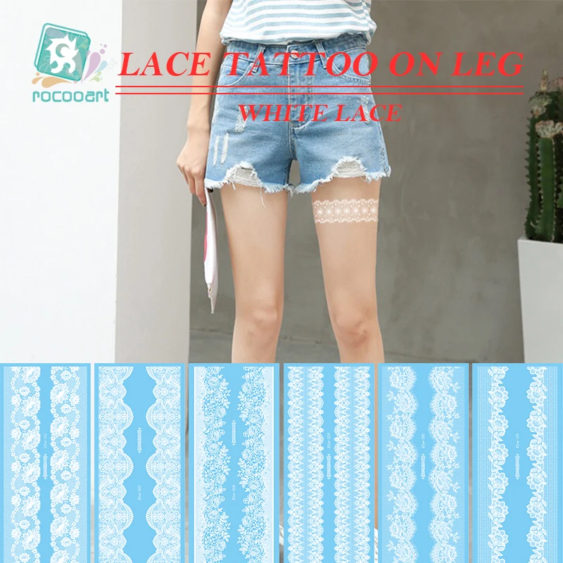 Rocooart Sexy white Lace Leg chain Fake Flash Tattoo on Body and leg for Women Waterproof Temporary Tattoo Sticker
Rocooart Sexy white Lace Leg chain Fake Flash Tattoo on Body and leg for Women Waterproof Temporary Tattoo Sticker