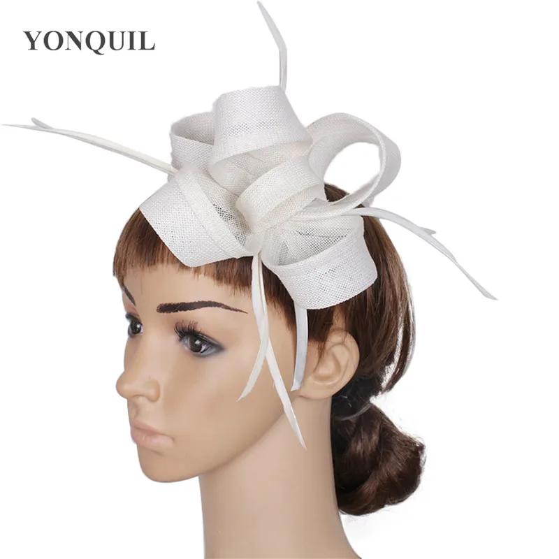 Ivory Or Multiple Colors Imitation Sinamay Fascinator Hats Women Wedding With Feather Hair Accessories Ladies Party Headbands
Ivory Or Multiple Colors Imitation Sinamay Fascinator Hats Women Wedding With Feather Hair Accessories Ladies Party Headbands