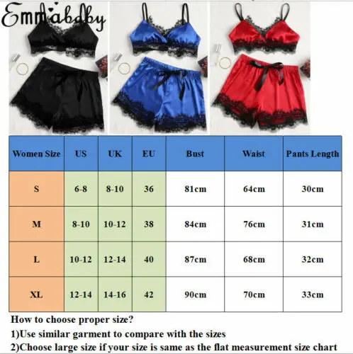 Women Sexy Satin Lace Sleepwear Bra+Shorts Nightwear Pajamas Comfy Lingerie Set 2PCS
Women Sexy Satin Lace Sleepwear Bra+Shorts Nightwear Pajamas Comfy Lingerie Set 2PCS