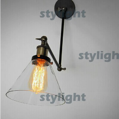 

Loft industrial wall lamp designer lamp style restoring ancient ways glass folding beside bed cone bracket light study