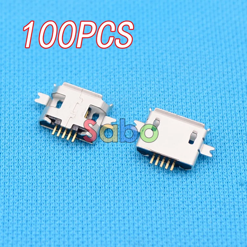 100 шт. 5pin гнездовой разъем Micro USB SMD 2 фиксированных фута широко используется в