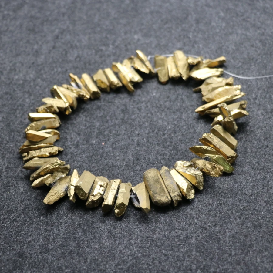 Approx 50pcs/strand Raw Gold Crystal Quartz Top Drilled Point Pendants ,Rock Quartz Crystal Graduated Jewelry Making Beads
Approx 50pcs/strand Raw Gold Crystal Quartz Top Drilled Point Pendants ,Rock Quartz Crystal Graduated Jewelry Making Beads