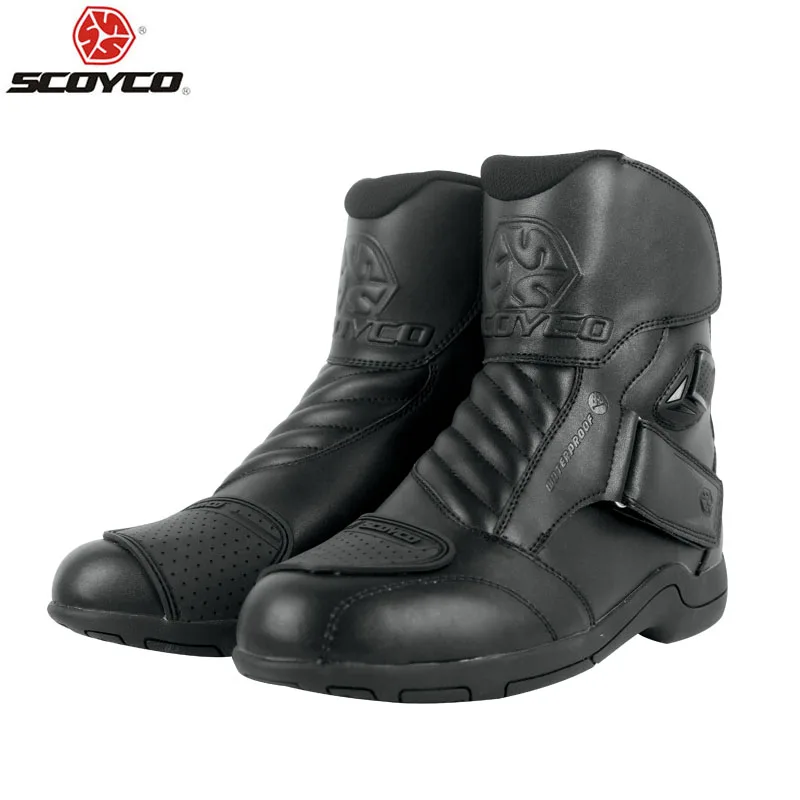 SCOYCO Moto Racing искусственная кожа мотоциклетные водонепроницаемые сапоги обувь