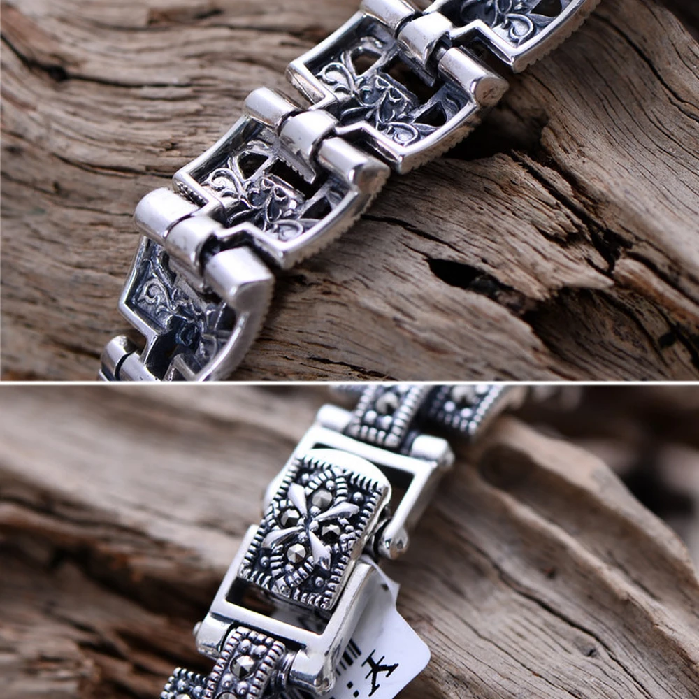 MetJakt Vintage Handmade Woven Thai Silver Zircon Bracelet Watch 925 Sterling Silver Bracelet for Women's Luxury Quartz Watch
MetJakt Vintage Handmade Woven Thai Silver Zircon Bracelet Watch 925 Sterling Silver Bracelet for Women's Luxury Quartz Watch