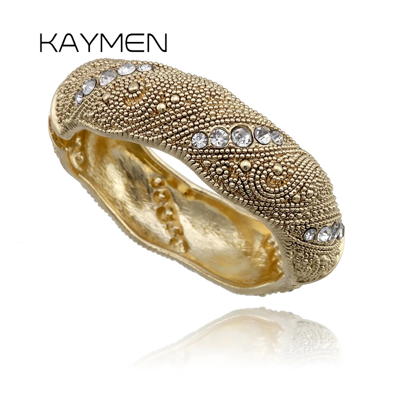 KAYMEN Fashion Vintage Bangle For Women Antique Gold Plated Handmade Statement Boho Cuff Bracelet Party Prom Jewelry Wholesale
KAYMEN Fashion Vintage Bangle For Women Antique Gold Plated Handmade Statement Boho Cuff Bracelet Party Prom Jewelry Wholesale