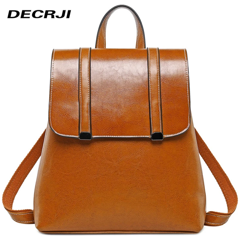 DECRJI 2020 Genuine Leather Women Bag Backpack Fashion Oil Wax Cow Leather Female Travel Bagpack Large Capacity Escolar Mochila
DECRJI 2020 Genuine Leather Women Bag Backpack Fashion Oil Wax Cow Leather Female Travel Bagpack Large Capacity Escolar Mochila