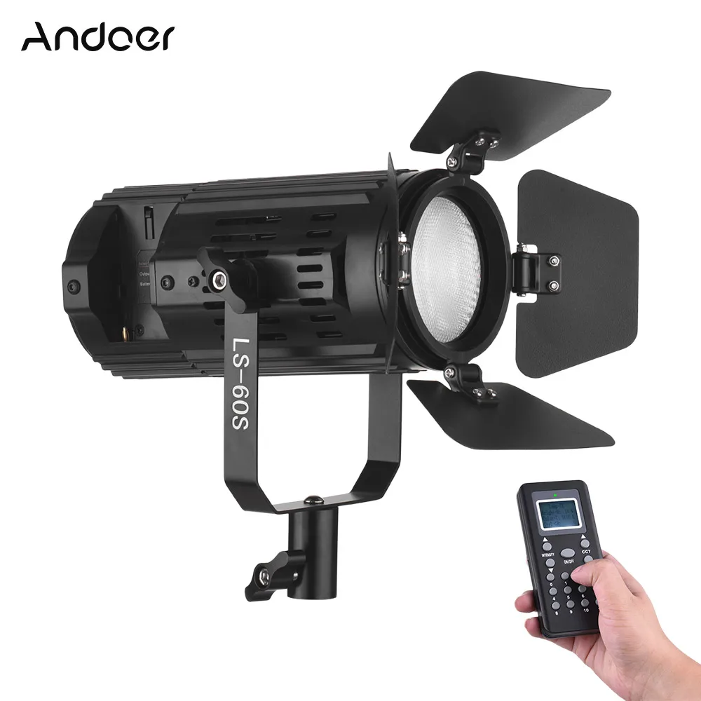 

Andoer LS-60S 3200K-5600K LED Video Light Photographic Lighting Bi-Color Temperature Output CRI 95+w/Bard Door Remote Controller