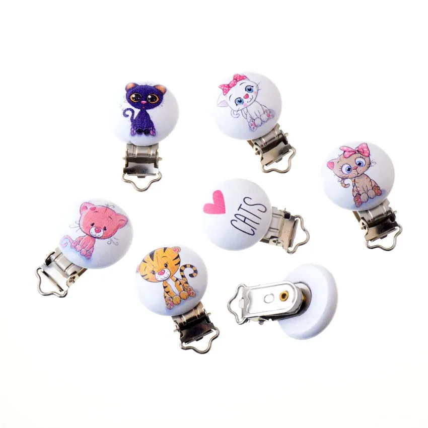 5PCs Baby Pacifier Clips Lovely Cartoon Love Cats Pattern White Wood Metal Holders Cute Infant Soother Clasps Funny Accessories
5PCs Baby Pacifier Clips Lovely Cartoon Love Cats Pattern White Wood Metal Holders Cute Infant Soother Clasps Funny Accessories