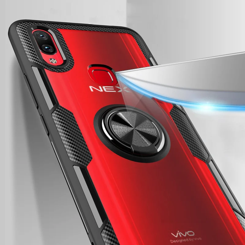 Чехол для VIVO Z1i Роскошный прозрачный ПК + карбоновое волокно полное защитное