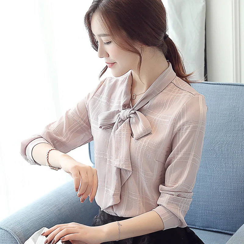 New V-neck Cute Bow Long Sleeve Plaid Women Blouses Chiffon Tops Autumn Blouses Women's Shirts 2019 Fashion Plaid Office Shirt
New V-neck Cute Bow Long Sleeve Plaid Women Blouses Chiffon Tops Autumn Blouses Women's Shirts 2019 Fashion Plaid Office Shirt