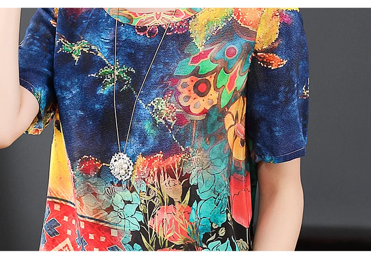 Summer New 2019 Women National Style Floral Silk Dress Elegant Round Neck Short Sleeve Knee-Length Dresses Vestidos RE2255
Summer New 2019 Women National Style Floral Silk Dress Elegant Round Neck Short Sleeve Knee-Length Dresses Vestidos RE2255