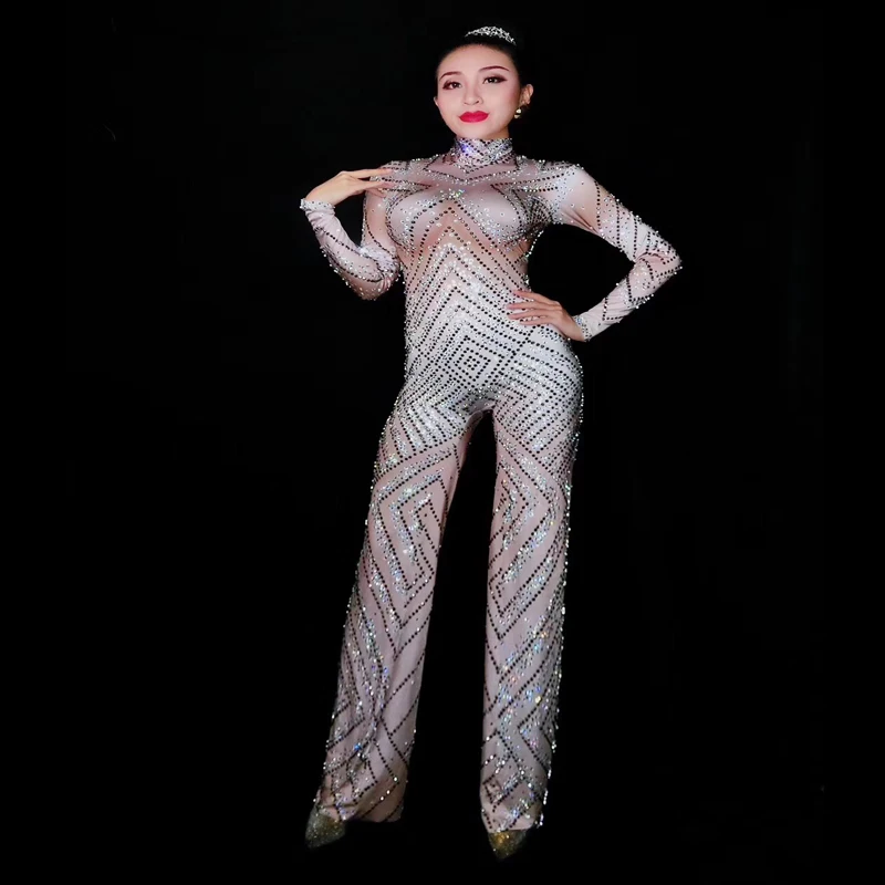 Women Printing Shining Rhinestone Sexy Jumpsuit Stretch Outfit Party Outfit Party Performance Team Dance Catwalk Model Clothe
Women Printing Shining Rhinestone Sexy Jumpsuit Stretch Outfit Party Outfit Party Performance Team Dance Catwalk Model Clothe