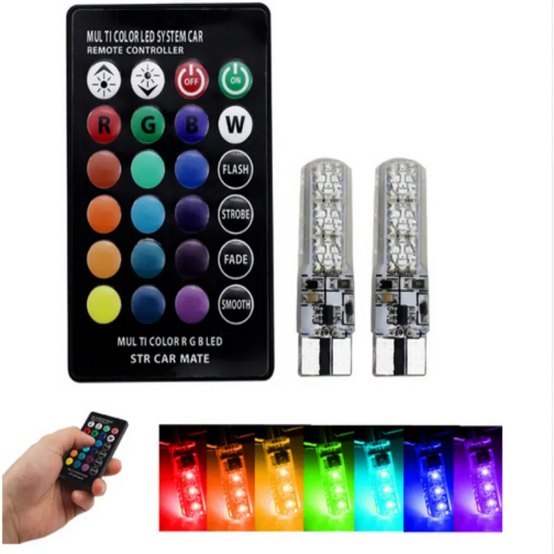 5050 SMD RGB LED T10 W5W лампы автомобилей Клин стороны света поворотов парковка для VW Honda