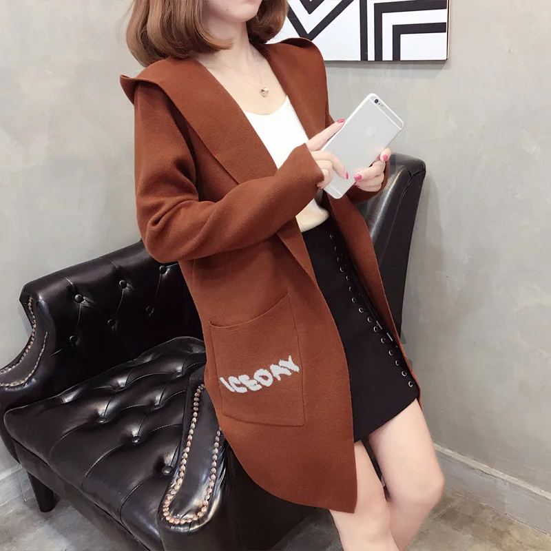 2018 Polyester Real De Inverno Feminina Autumn New Cardigan Fund Hat Knitting Loose Coat Woman Korean Long Sleeve The Sweater
2018 Polyester Real De Inverno Feminina Autumn New Cardigan Fund Hat Knitting Loose Coat Woman Korean Long Sleeve The Sweater