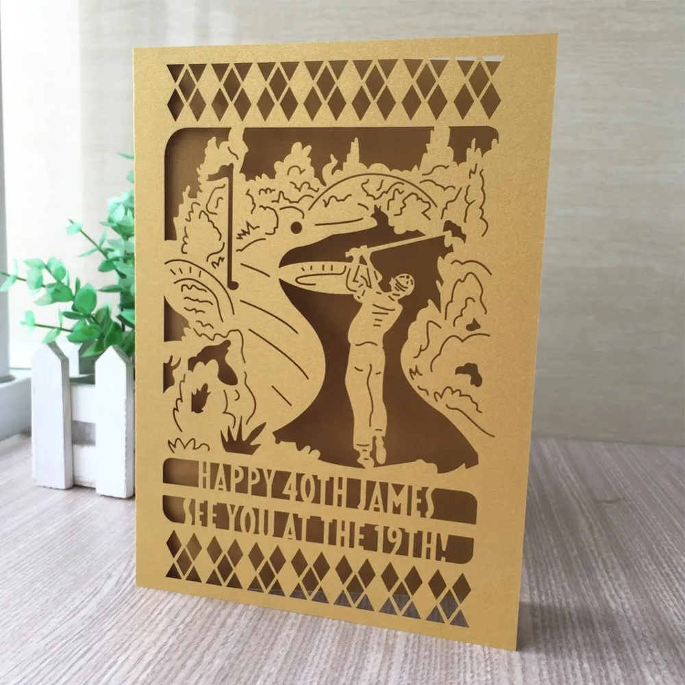 30Pcs/Lot Luxury Gold Golf Game Invitation Card For Holiday Party Anniversary Business Party Promotion Celebration
30Pcs/Lot Luxury Gold Golf Game Invitation Card For Holiday Party Anniversary Business Party Promotion Celebration