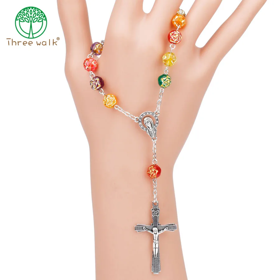 CR93 Colorful Acrylic Rose Flower Beads Religious Cross Bracelet Catholic Rosary Necklace Jesus Crucifix Stars Mary Centerpiece
CR93 Colorful Acrylic Rose Flower Beads Religious Cross Bracelet Catholic Rosary Necklace Jesus Crucifix Stars Mary Centerpiece