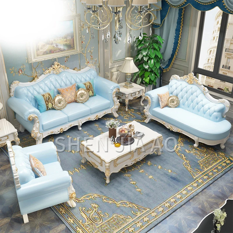 European Leather Sofa Luxury Solid Carved Sofa Living Room Solid Carved Combination Furniture Leather Sofa 1PC
European Leather Sofa Luxury Solid Carved Sofa Living Room Solid Carved Combination Furniture Leather Sofa 1PC
