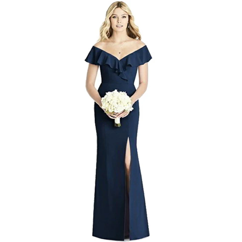 New Elegant Ladies Wedding Party Waist Sexy One-word-neck Dress High-end Long Skirt Evening Host Line up Evening Dress
New Elegant Ladies Wedding Party Waist Sexy One-word-neck Dress High-end Long Skirt Evening Host Line up Evening Dress