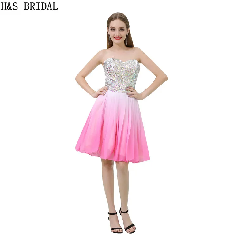 H&S BRIDAL Crystal Beaded Sweetheart short dresses evening dresses Backless evening party Colorful Chiffon Short Prom Dresses
H&S BRIDAL Crystal Beaded Sweetheart short dresses evening dresses Backless evening party Colorful Chiffon Short Prom Dresses