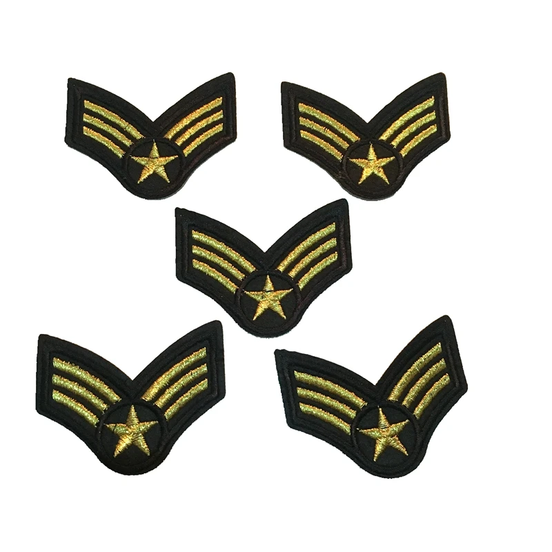 New 10 Pieces/lot Gold Star Applique Embroidered Patches for Clothes DIY Iron on Air Force Badge Embroidery Patch Decoration
New 10 Pieces/lot Gold Star Applique Embroidered Patches for Clothes DIY Iron on Air Force Badge Embroidery Patch Decoration