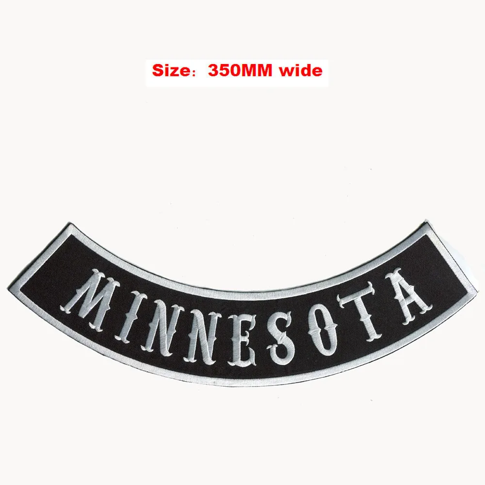 minnesota rocker patch for full back embroidery patch 350MM wide /fabric badge/clothes badge
minnesota rocker patch for full back embroidery patch 350MM wide /fabric badge/clothes badge