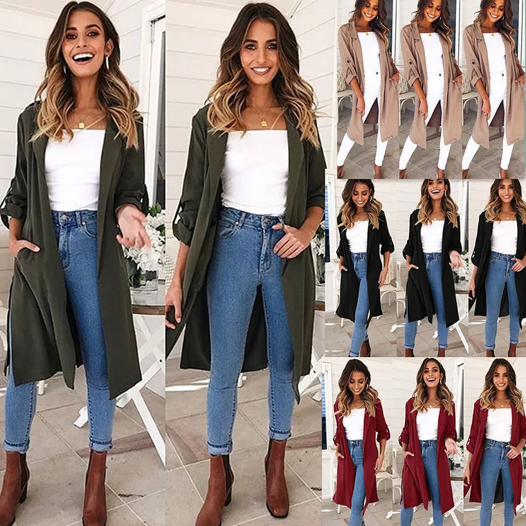 S-XL women autumn winter long sleeve coat trench lady brand casual leisure loose split trench coat
S-XL women autumn winter long sleeve coat trench lady brand casual leisure loose split trench coat