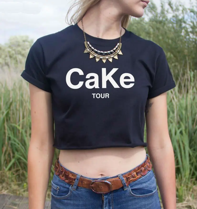 Women Summer Crop Top CaKe Tour Letters Print Short tshirt 2015 Sexy Slim Funny Top Tee Hipster Latest Black White HH203-2
Women Summer Crop Top CaKe Tour Letters Print Short tshirt 2015 Sexy Slim Funny Top Tee Hipster Latest Black White HH203-2