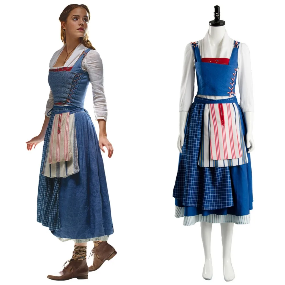 

2017 Movie Beauty and the Beast Cosplay Belle Costume Emma Watson Adult Women Dress Cosplay Costume Halloween Party