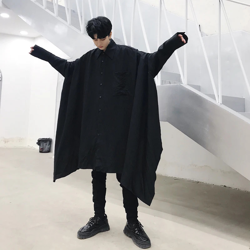 Stylish Men's VERSIZE Loose Batwing Sleeve Hairstylist Shirt Long Sleeve Tops Black Outwear C57
Stylish Men's VERSIZE Loose Batwing Sleeve Hairstylist Shirt Long Sleeve Tops Black Outwear C57