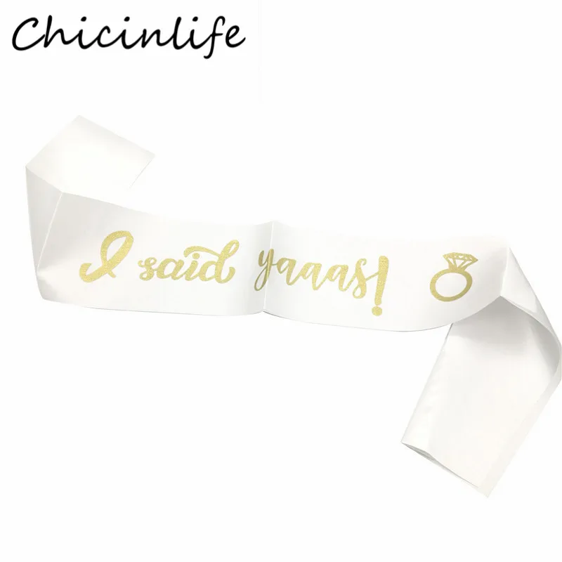 Chicinlife 1Pcs I Said Yaaas! Satin Sash Bachelorette Hen Party Bridal Shower Wedding Engagement Decorations Supplies
Chicinlife 1Pcs I Said Yaaas! Satin Sash Bachelorette Hen Party Bridal Shower Wedding Engagement Decorations Supplies