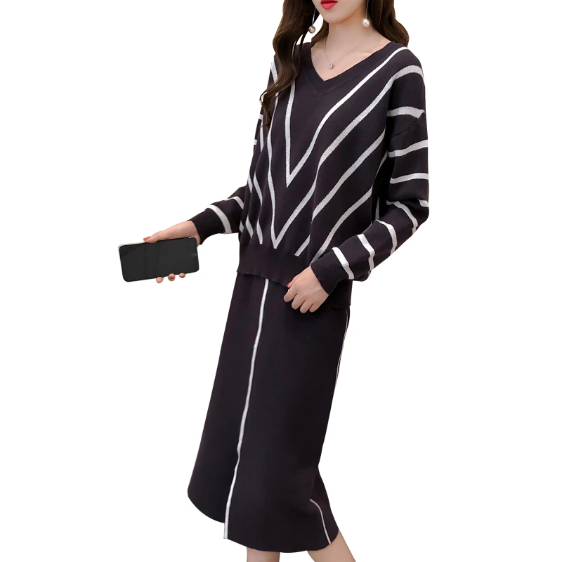 Knitting sweater suits two-piece clothing set women V neck knit top loose sweaters & cutout skirt plus size outfit lady SALE !
Knitting sweater suits two-piece clothing set women V neck knit top loose sweaters & cutout skirt plus size outfit lady SALE !