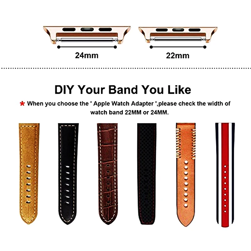 20MM/22MM/24MM metal connector for apple watch band 42mm 38mm apple watch band 44mm 40mm iwatch 5/4/3/2/1 adapter Accessories
20MM/22MM/24MM metal connector for apple watch band 42mm 38mm apple watch band 44mm 40mm iwatch 5/4/3/2/1 adapter Accessories