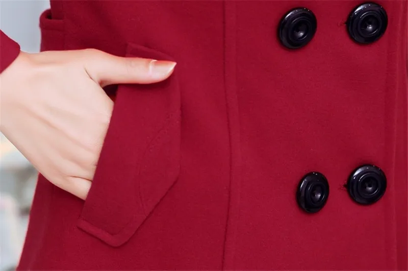 Winter Women Wool Coat Double-Breasted Button Lapel Pocket Plus Size Long Sleeve Ladies Woolen Jacket
Winter Women Wool Coat Double-Breasted Button Lapel Pocket Plus Size Long Sleeve Ladies Woolen Jacket