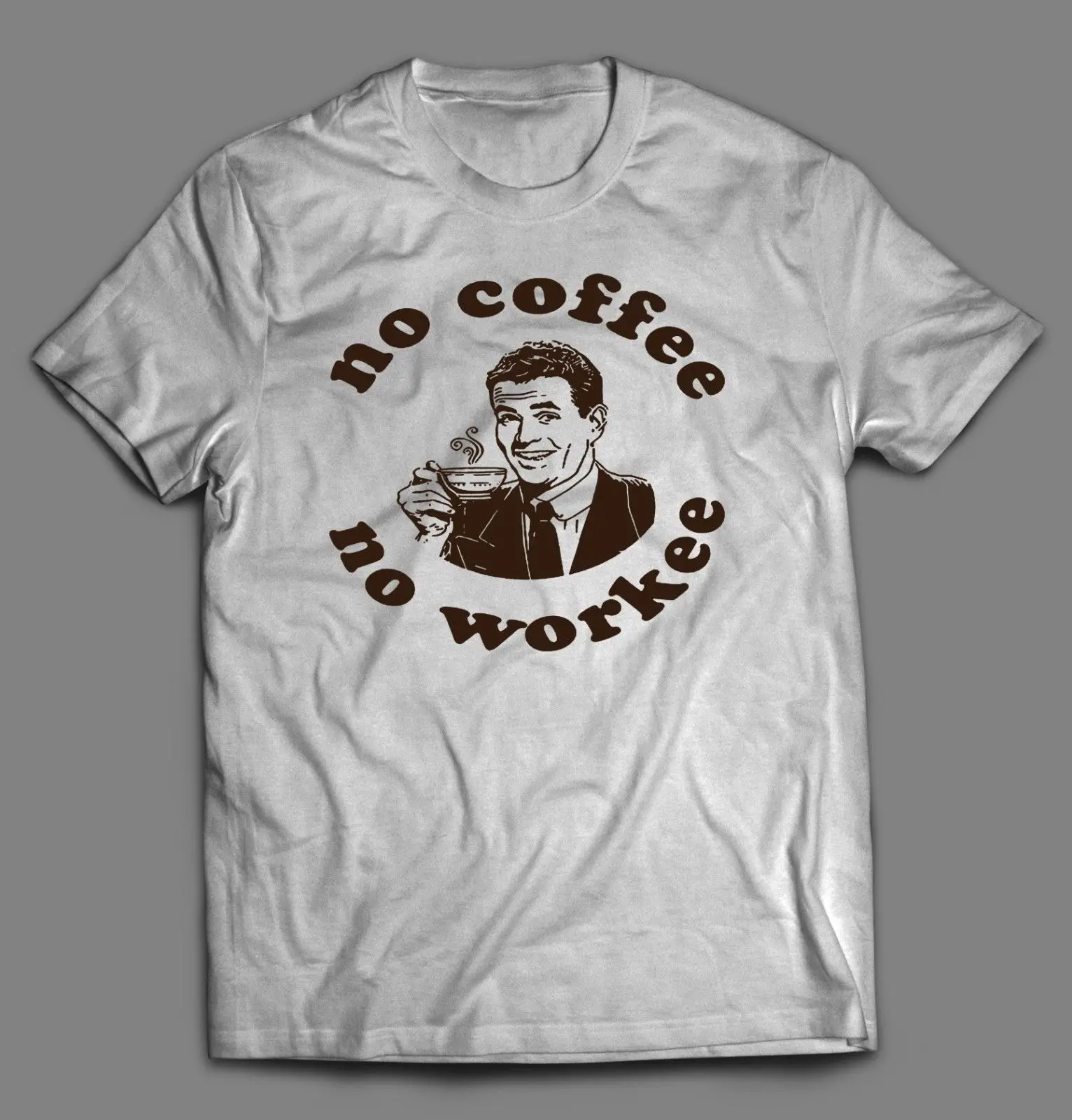 NO COFFEE WORK FUNNY MEME GUY Мужская футболка * W/OPTIONS OLDSKOOL ART футболки с коротким рукавом для