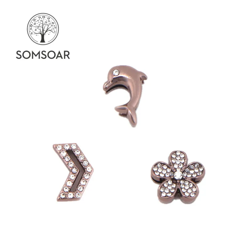 Somsoar Jewelry Coffee Slide Charms fit 10mm Wide Mesh Bracelet mixed dolphin & Flower Charms 10pcs/lot
Somsoar Jewelry Coffee Slide Charms fit 10mm Wide Mesh Bracelet mixed dolphin & Flower Charms 10pcs/lot
