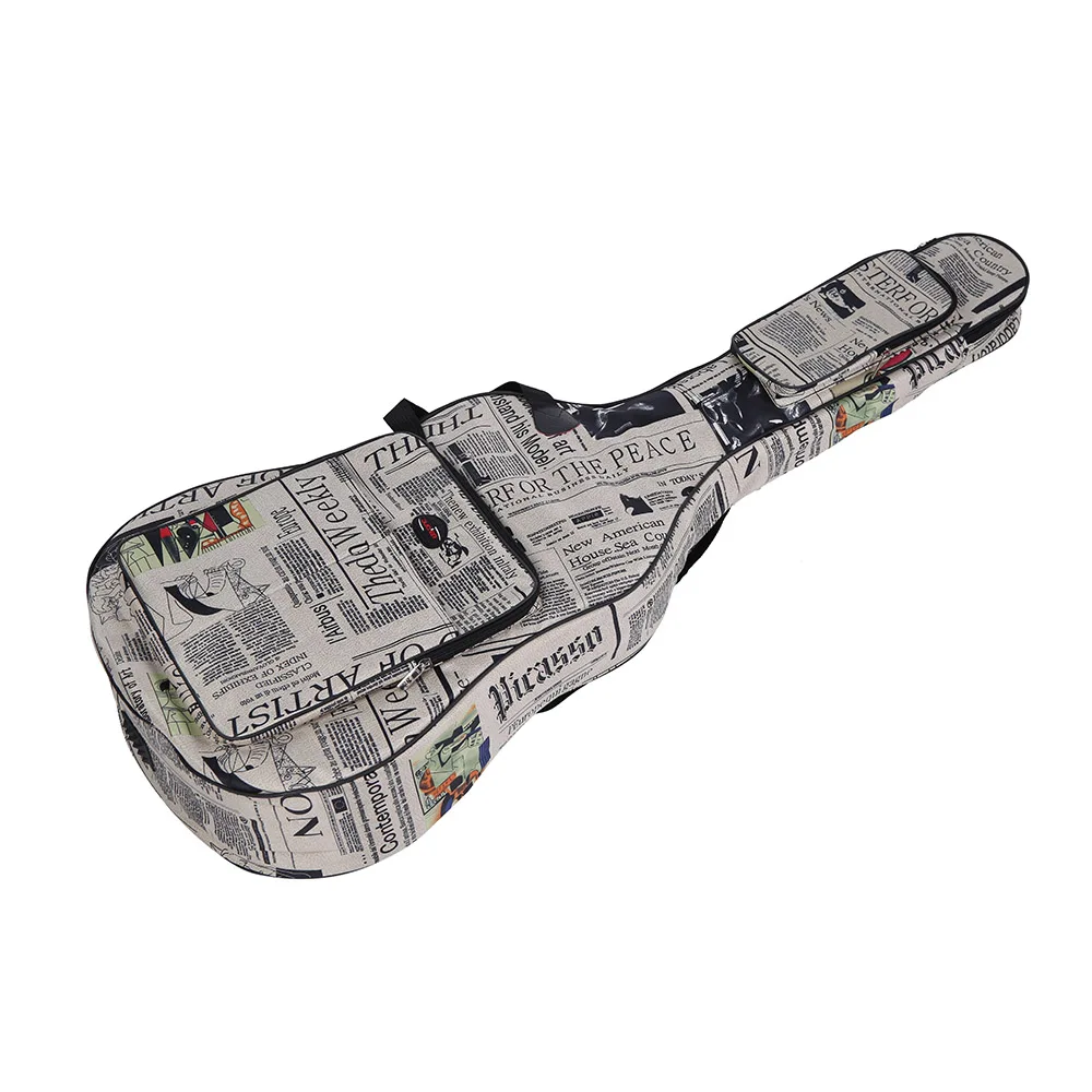 Newspaper Style 600D Water-resistant Oxford Cloth Double Stitched Padded Straps Gig Bag Guitar for 40 Inchs Acoustic Guitar
Newspaper Style 600D Water-resistant Oxford Cloth Double Stitched Padded Straps Gig Bag Guitar for 40 Inchs Acoustic Guitar