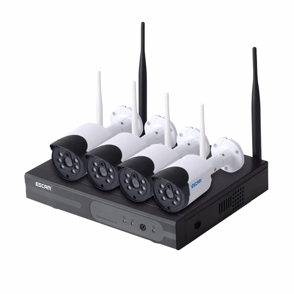 

ESCAM WNK404 4CH 720P Outdoor IR Video Wireless Surveillance Security IP Camera CCTV NVR System Kit