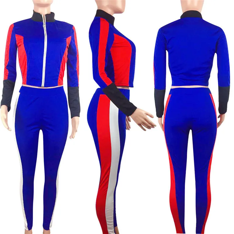 New Casual 2 Piece Set Women Striped Patchwork Long Sleeve Zip Jacket Top and Pants Sweatsuits Two Piece Tracksuit Matching Sets
New Casual 2 Piece Set Women Striped Patchwork Long Sleeve Zip Jacket Top and Pants Sweatsuits Two Piece Tracksuit Matching Sets